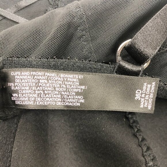 Victoria's Secret Sheer Mesh and Lace Rhinestone Teddy Slip. Size 36D - Picture 7 of 9